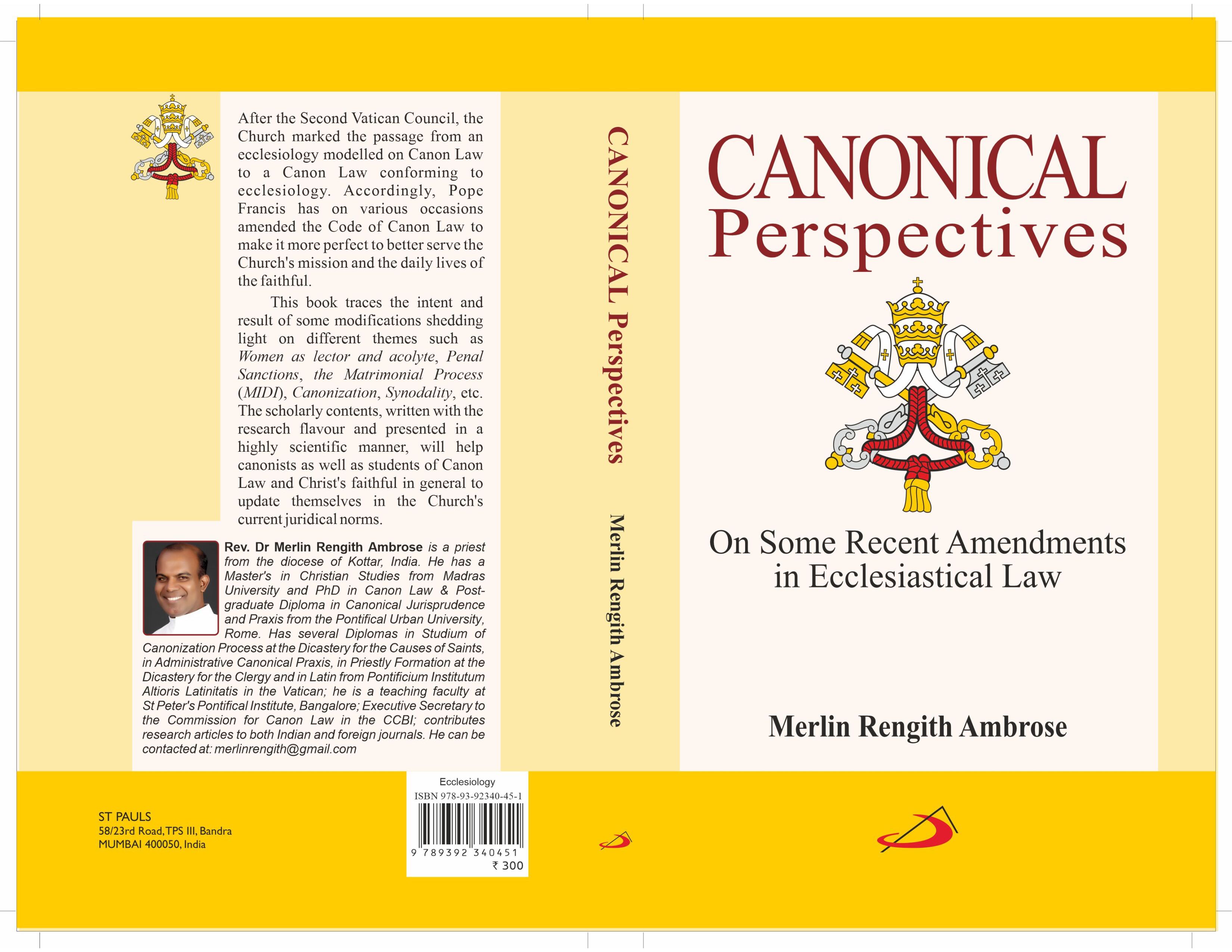 “Canonical Perspectives on Some Recent Amendments in Ecclesiastical Law”